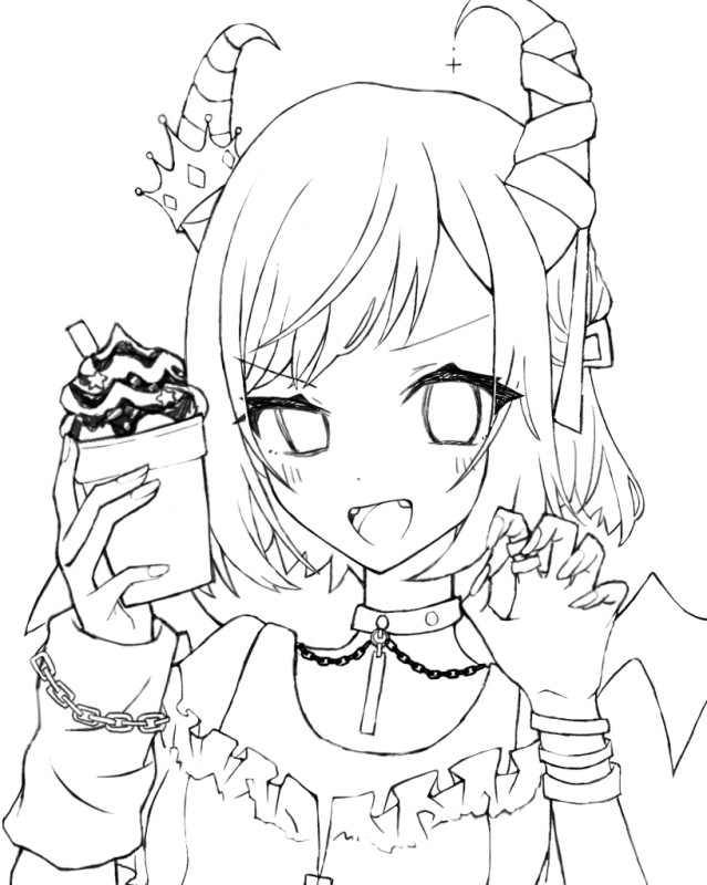 咲希ちゃん線画〜 by ぽんち 25/10/09